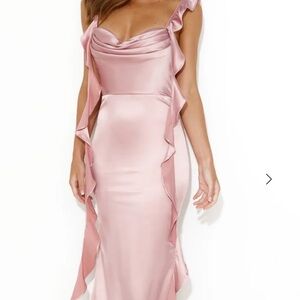 Hello Molly Blush Satin Midi Dress